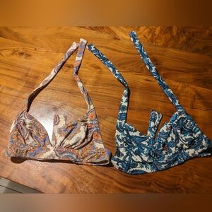 J. Crew - 2 x Halter Swimsuit Bikini Tops | Size Small | Multi Paisley